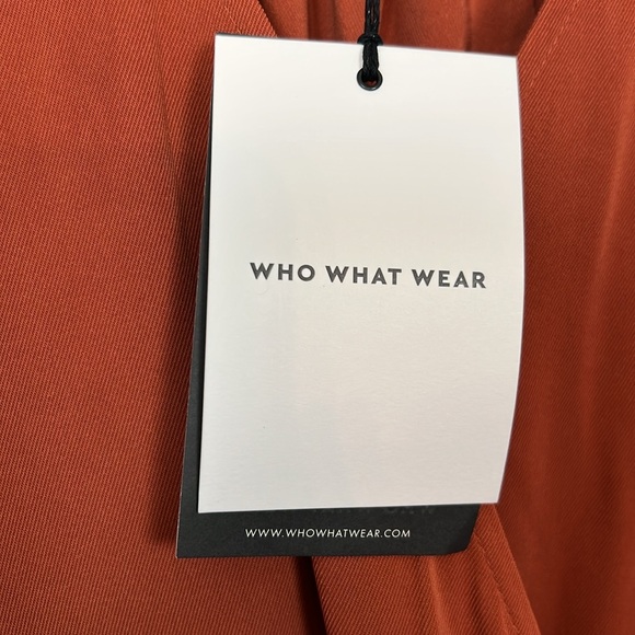 NWT Who What Wear Arabian Spice Burnt Orange Rust Midi Wrap Dress M Thanksgiving - Picture 2 of 8